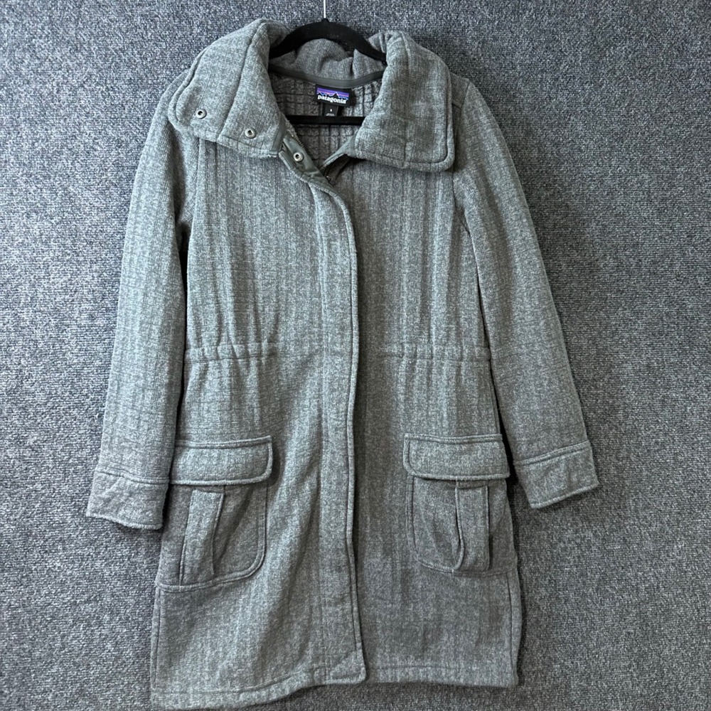 Patagonia Better Sweater Coat‎ Womens Small Gray Knit Fleece Lined Parka Jacket